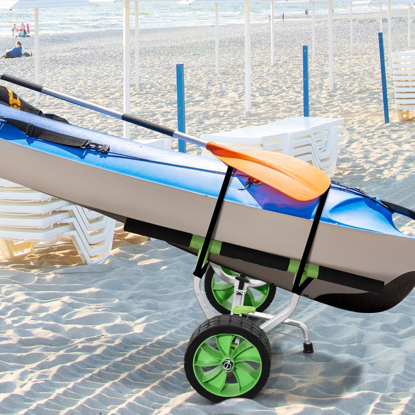 Soozier Kayak Cart Dolly with Adjustable Width and Flat-Free Wheels, Aluminum Frame, for Kayaks, Canoes, Paddleboards