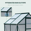 Outsunny Clear Polycarbonate Greenhouse 6.2' x 4.3' x 6.6' Large Walk-In Garden Plant Grow House Galvanized Aluminium Frame