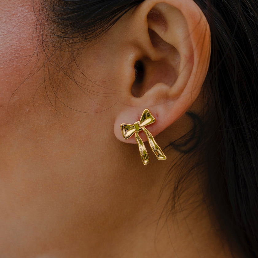 Yasmine Bow Studs- Silver