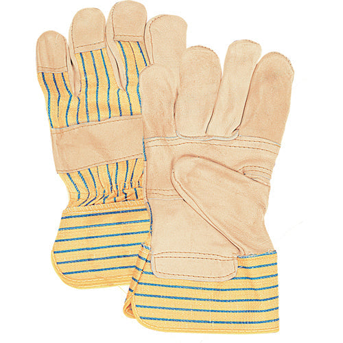 Gants de travail Fitters Patch, taille L, paume en cuir de vachette pleine fleur, doublure intérieure en coton.