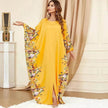 Yellow Bat Sleeve Plus Size Buba Abaya Middle East Women Dress