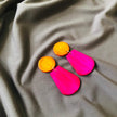 Colorful Summer Statement Earrings Handmade, Post or Clip Ons- 