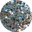 Holographic Silver 4 pointed star Glitter
