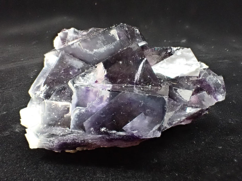 Yindu Fluorite with Deep Violet Cubes and UV Fluorescence – Yindu Mine, Inner Mongolia, China