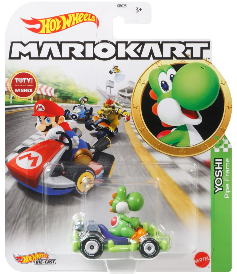 Hot Wheels Die-Cast 1/64 Mario Kart - Yoshi Pipe Frame