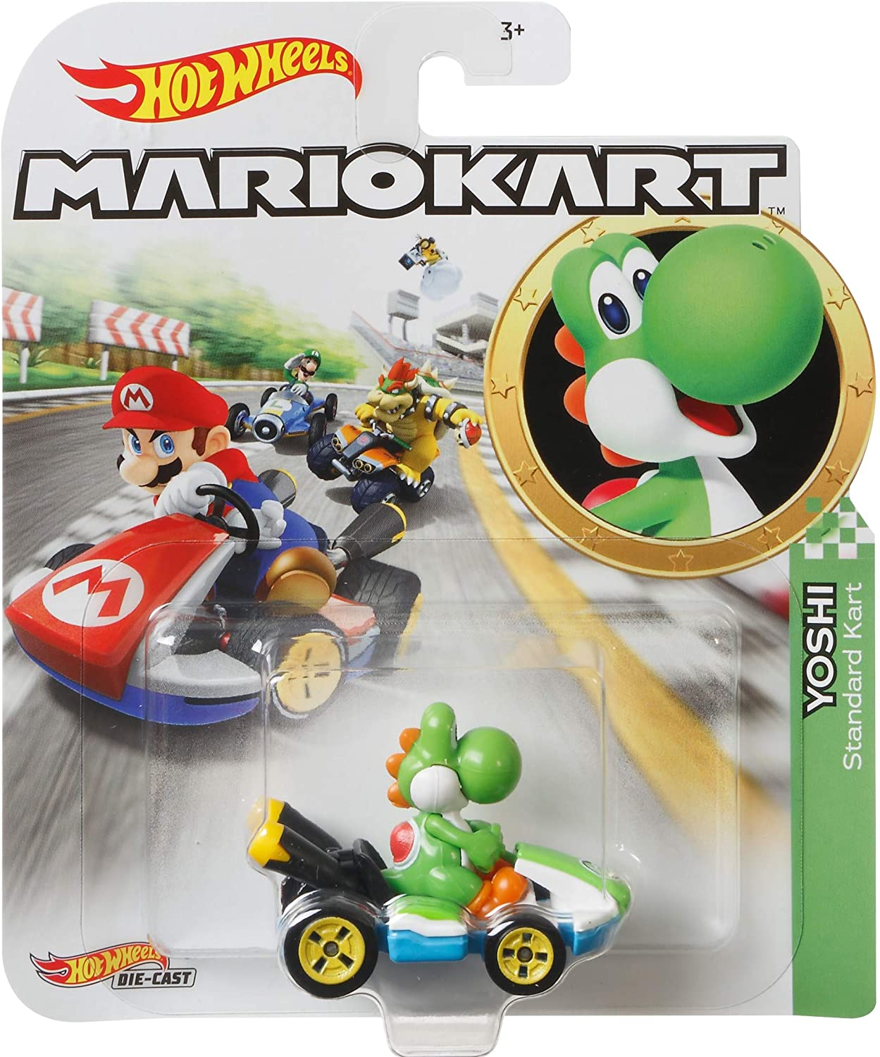 Hot Wheels Die-Cast 1/64 Mario Kart - Yoshi Kart Standard