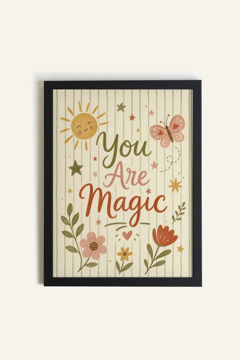 YOU ARE MAGIC, Oeuvre sur toile rigide, encadré Noir (collective)
