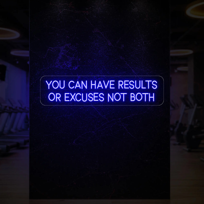YOU CAN HAVE RESULTS OR EXCUSES NOT BOTH Neon Sign