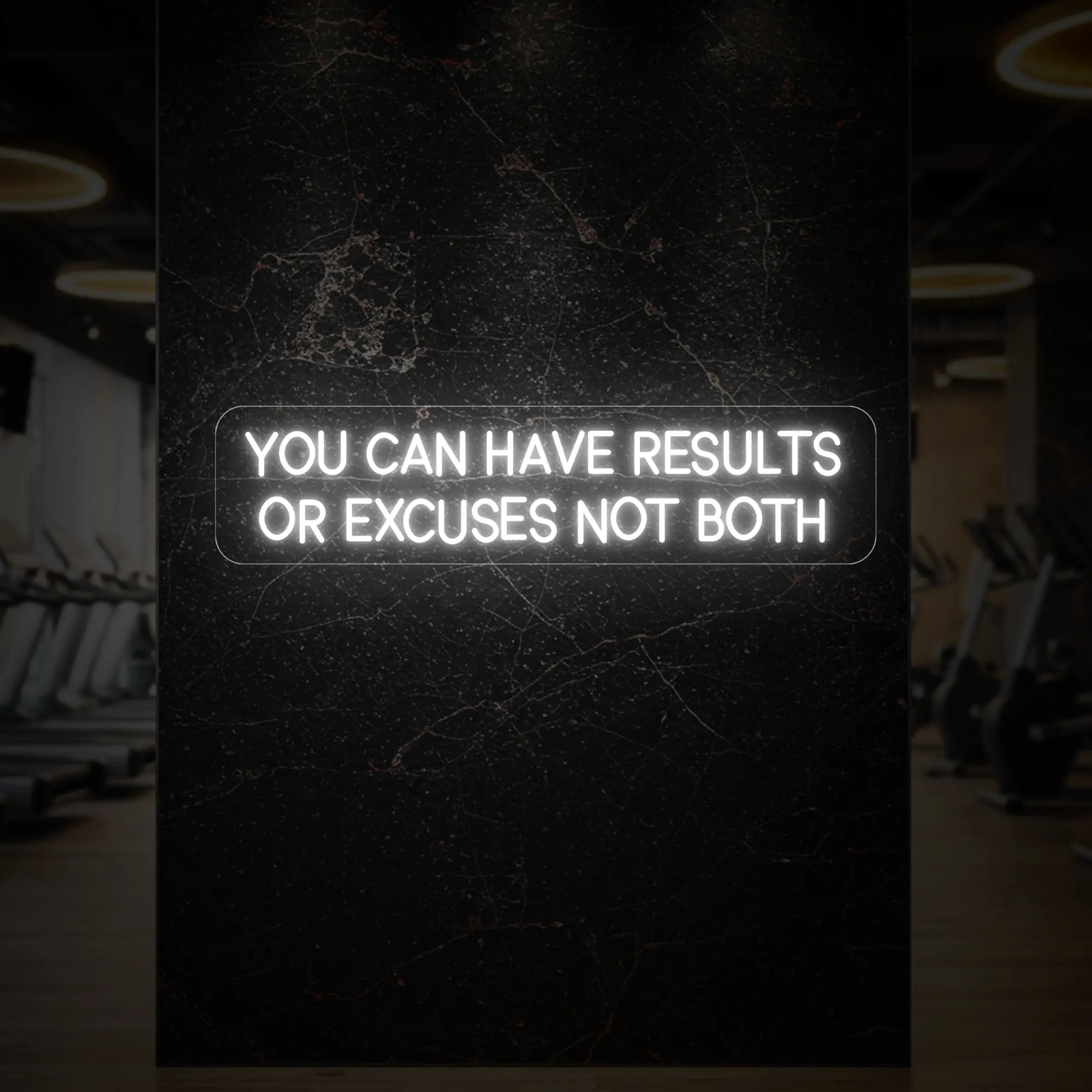 YOU CAN HAVE RESULTS OR EXCUSES NOT BOTH Neon Sign