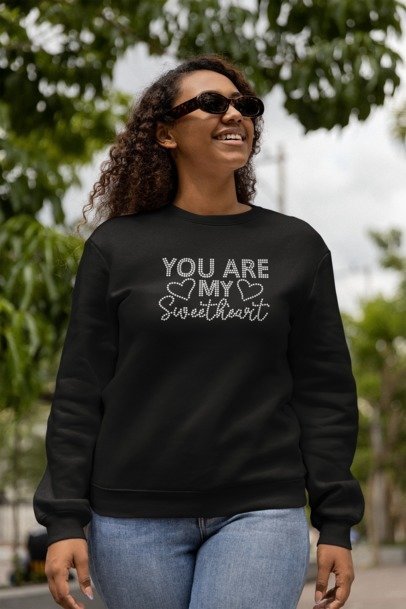 You Are My Sweetheart Rhinestone Shirt – Romantic Heart Sparkle Bling Tee | Bling Dazzel