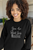 You Are What You Manifest Rhinestone Shirt – Manifestation Sparkle Tee | Blingdazzel