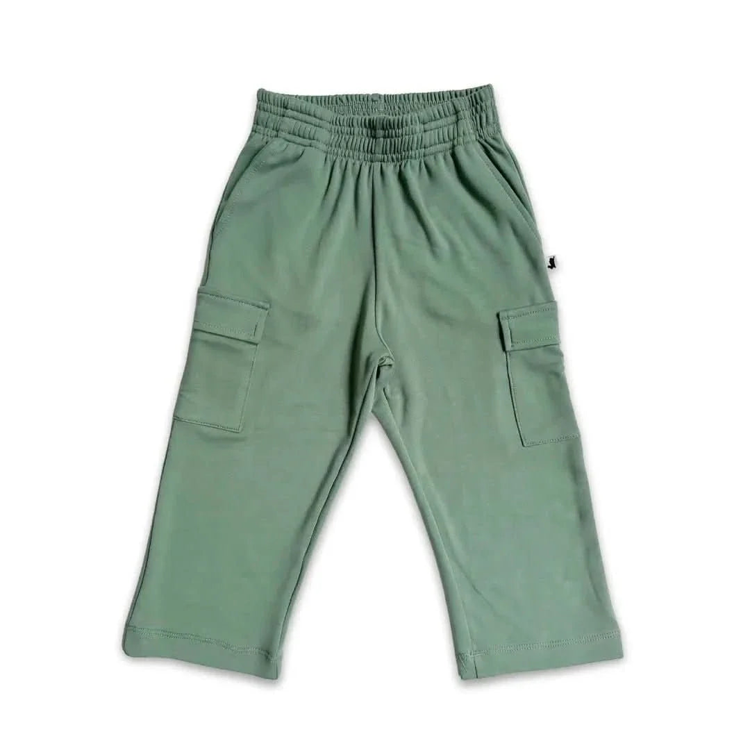 Youth Bamboo Cargo Pants | Smoked Pine