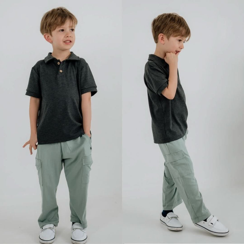 Youth Bamboo Cargo Pants | Burnt Brick