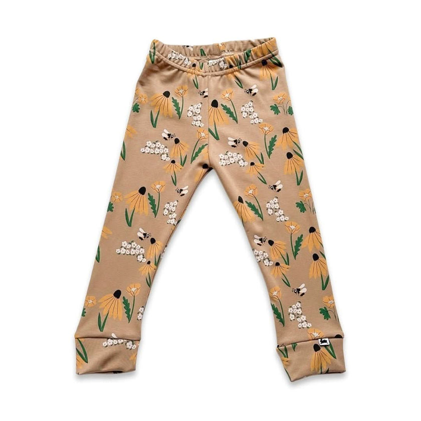 Youth Bamboo Leggings | Orange Smilies