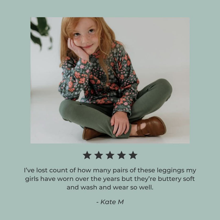 Youth Bamboo Leggings | Blue Checkers