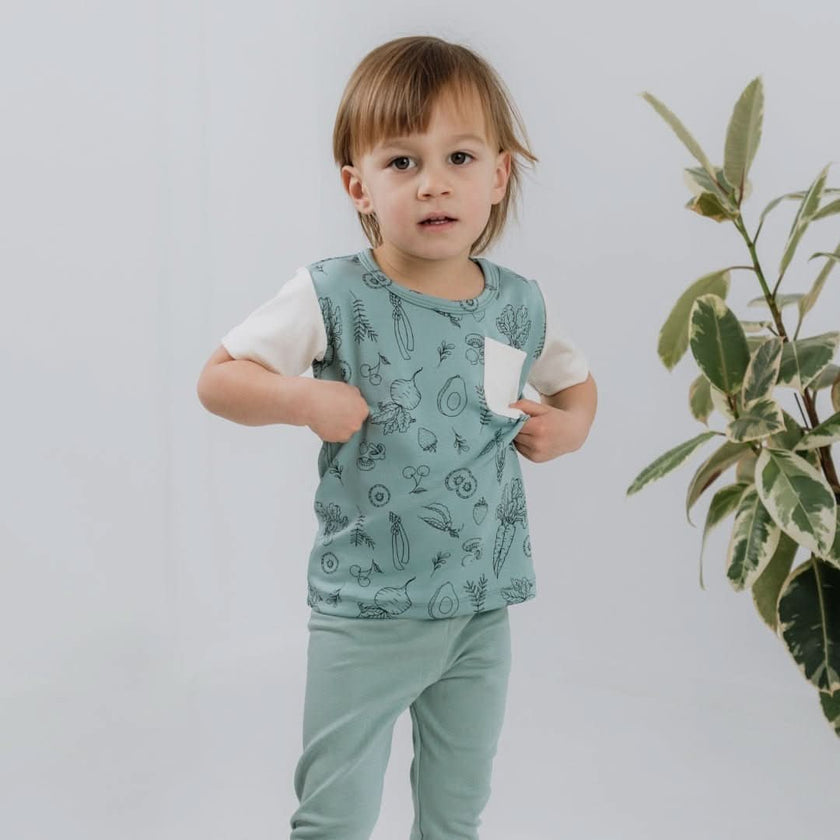 Baby/Kids' Bamboo Pocket T-Shirt | Berry Stripe