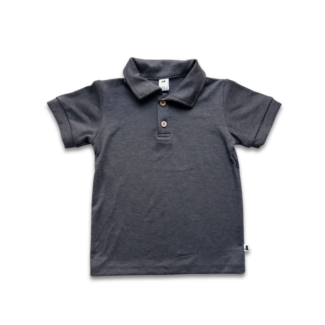 Youth Bamboo Polo Shirt | Blush Charcoal