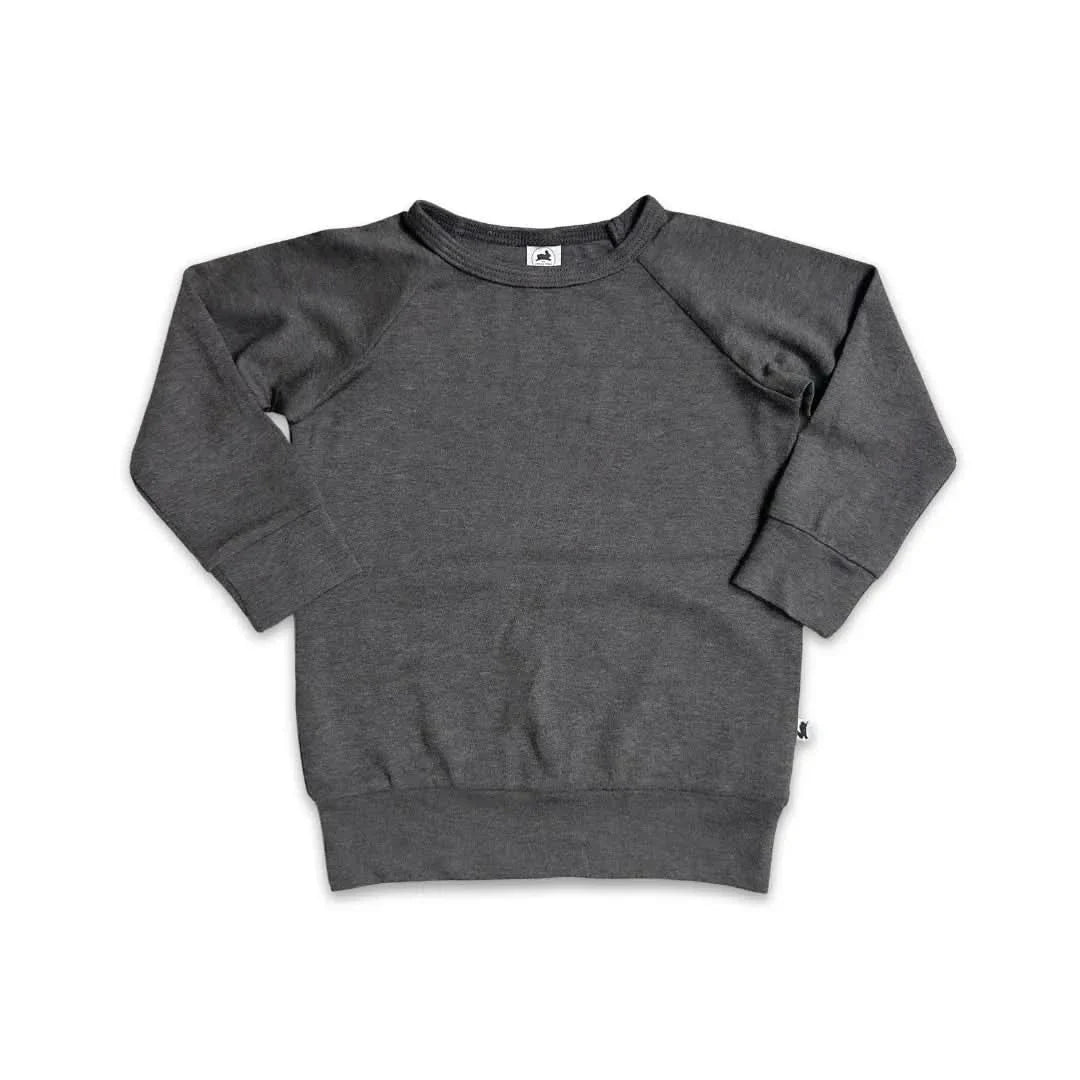 Youth Bamboo Raglan Pullover | Charcoal
