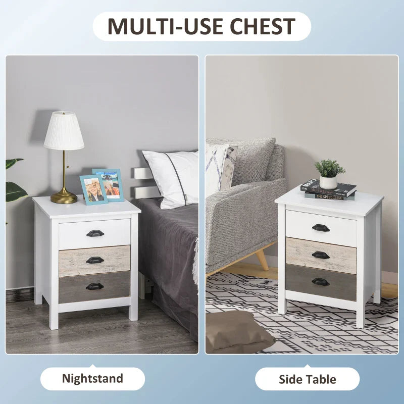 Avery Accent Table Storage Cabinet/Nightstand with 3 Drawers