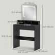 Zee Makeup Vanity Desk with LED Lights-Black