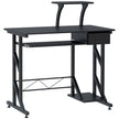 Indy Computer Desk with Keyboard Tray and Drawer-Black