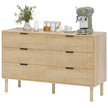 Jesse 6 Drawer Dresser with Fluted Panels-Oak