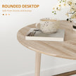 Merrill Round Drop-Leaf/Folding Dining Table for Small Spaces-Oak