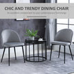 Dylan Set of 2 Mid-Back Velvet-Touch Dining Chairs-Grey