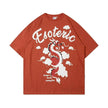 Zodiac Pattern Dragon Print Short Sleeve