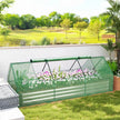 8.6 x 3 x 1ft Raised Garden Bed with Mini Greenhouse, Galvanized Raised Garden Bed with Cover for Herbs and Vegetables, Small Greenhouse for Patio Garden Balcony, Green