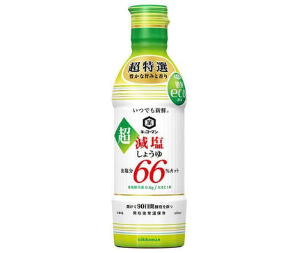 キッコーマン いつでも新鮮 超減塩醤油 食塩分66％カット 450ml×12本入