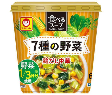 Soupe comestible Toyo Suisan Maruchan 7 types de légumes Soupe de poulet chinoise 25g x 6 pièces 