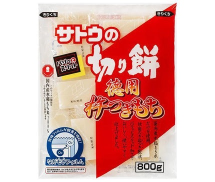 Sato Foods Sato's Kirimochi, Large-size, Pestle-pounded Mochi, 800g x 12 bags 