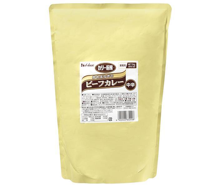 [11/25~ 10% off all products!!] House Foods Curry Kitchen Fried Onion Beef Curry, Medium Spicy, 3kg x 4 bags