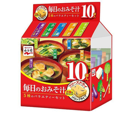 Nagatanien Daily Miso Soup 5-Type Variety Set, 10 Bags, 51g x 4 Bags 