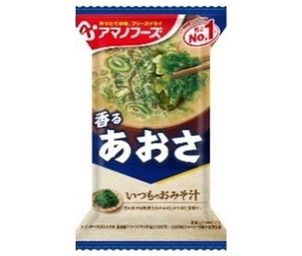 Amano Foods Freeze-Dried Everyday Miso Soup with Green Laver 10 meals x 6 boxes 