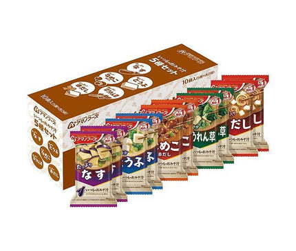 Amano Foods Soupe Miso habituelle lyophilisée 5 types Set C 10 repas x 3 boîtes 