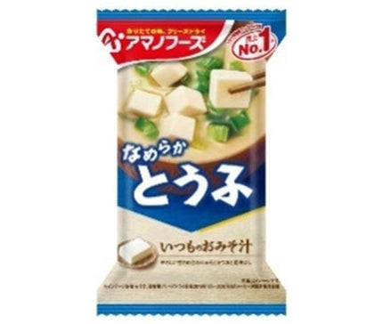 Amano Foods Freeze-Dried Regular Miso Soup with Tofu, 10 servings x 6 boxes 