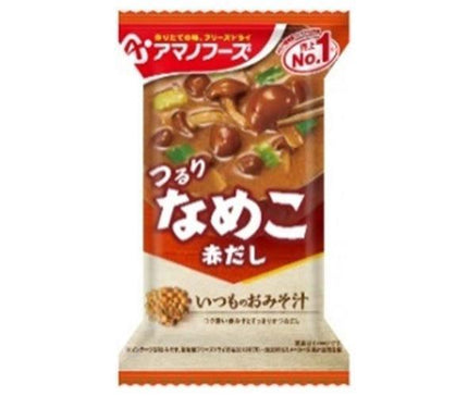 Amano Foods Freeze-Dried Regular Miso Soup Nameko (Red Dashi) 10 meals x 6 boxes 