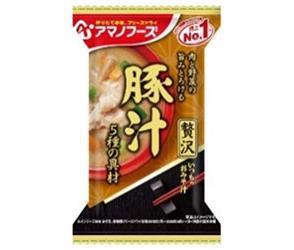 Amano Foods Soupe miso habituelle lyophilisée Soupe de porc de luxe 10 portions x 6 boîtes 