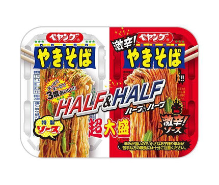 [11/25~ 10% off all products!!] Peyoung Super Large Yakisoba Half & Half Super Spicy 235g x 12 pieces