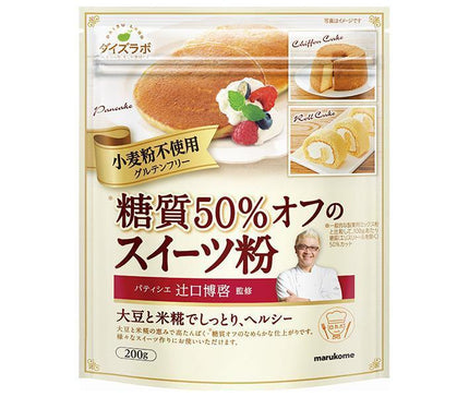 Marukome Soy Labo Pastry Chef Hironobu Tsujiguchi's supervision, 50% less sugar sweets powder, 200g bag x 12 bags 