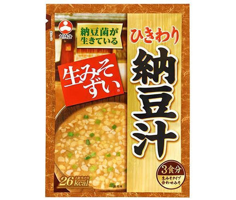 Asahimatsu Bag-packed raw miso soup, crushed natto soup, 3 meals, 46.5g x 10 bags 
