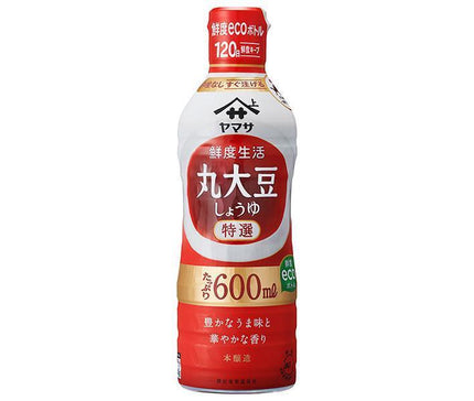 Sauce soja Yamasa Fraîcheur Seikatsu Spéciale Sauce Soja Entière Bouteilles PET de 600 ml x 12 bouteilles 