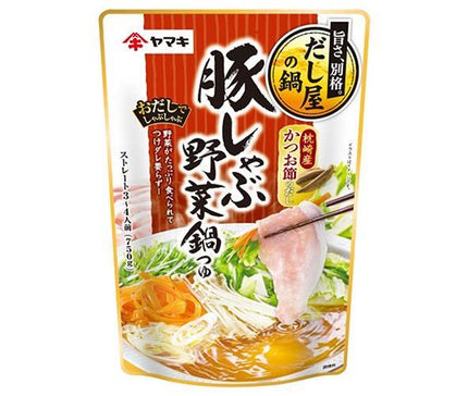ヤマキ 豚しゃぶ 野菜鍋つゆ かつお 750g×12袋入【日本出荷】