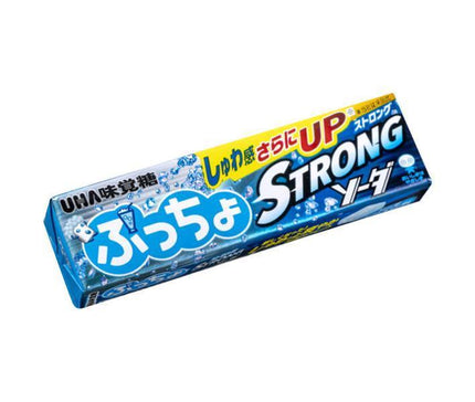 【賞味期限.2024.10かそれ以降】UHA味覚糖 ぷっちょスティック ストロングソーダ 10粒×10個入