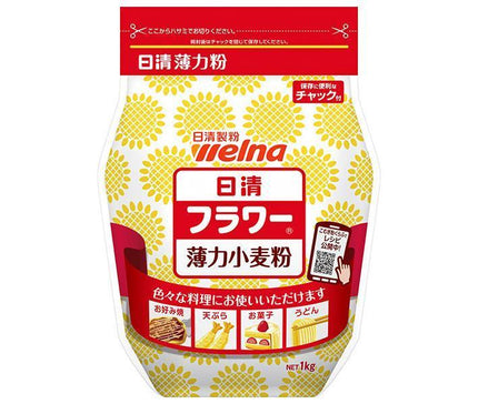 日清ウェルナ 日清 フラワー 薄力小麦粉 チャック付 1kg×15袋入