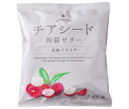 Wakasho Graines de Chia Gelée de Konjac Fermentée Plus Litchi 10 pièces x 12 sachets 