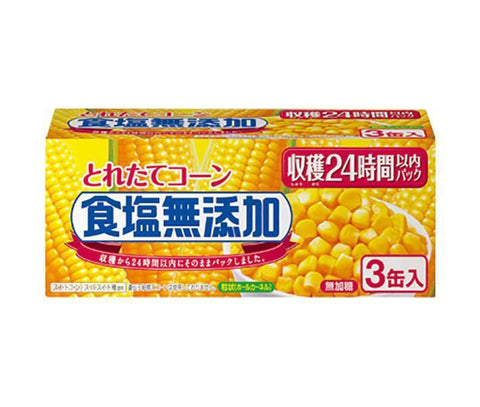 Inaba Foods Maïs fraîchement récolté sans additif de sel 180 g x 3 boîtes x 8 pièces 
