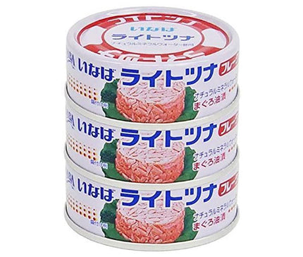 Inaba Foods Light Tuna Flakes, Tuna, 70g x 3 cans x 15 pieces 